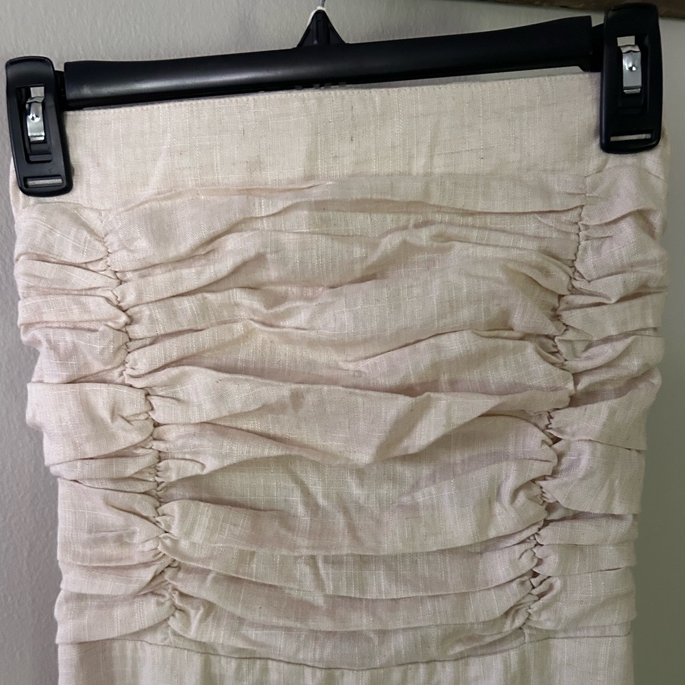 NWT SUGARLIPS Morro Bay Tube Top Ruched Linen Blend Midi Slip Dress Boho | Sz L - Picture 5 of 13